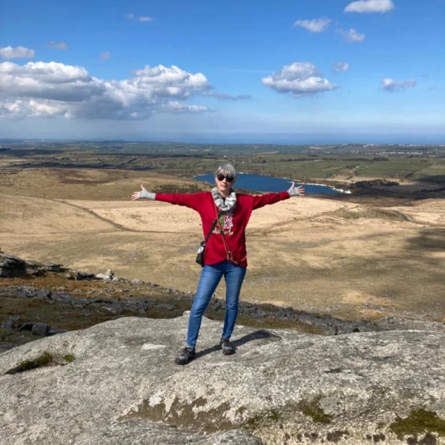 Natalie stood on top of cliff